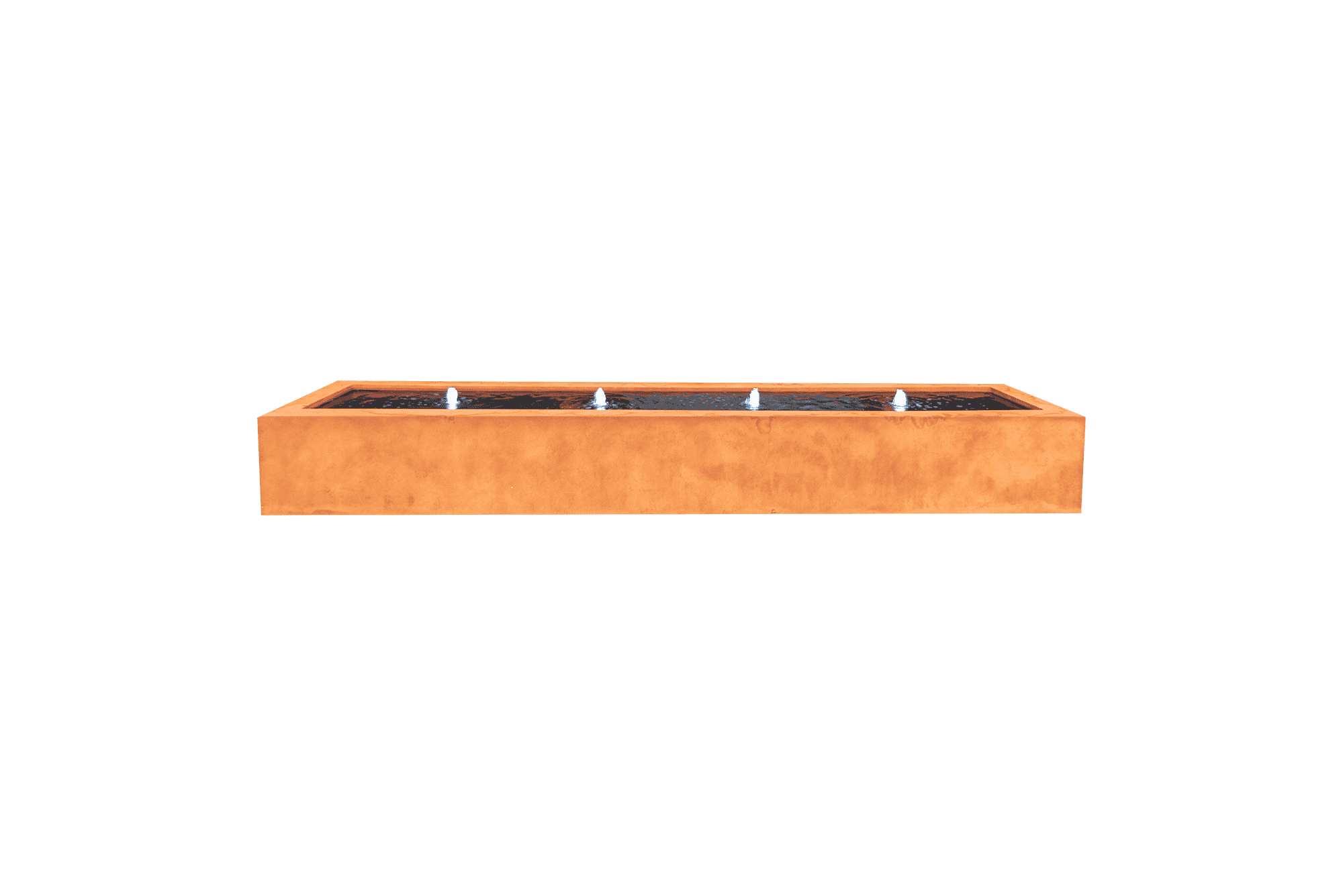 Watertafel cortenstaal-look van 4 meter